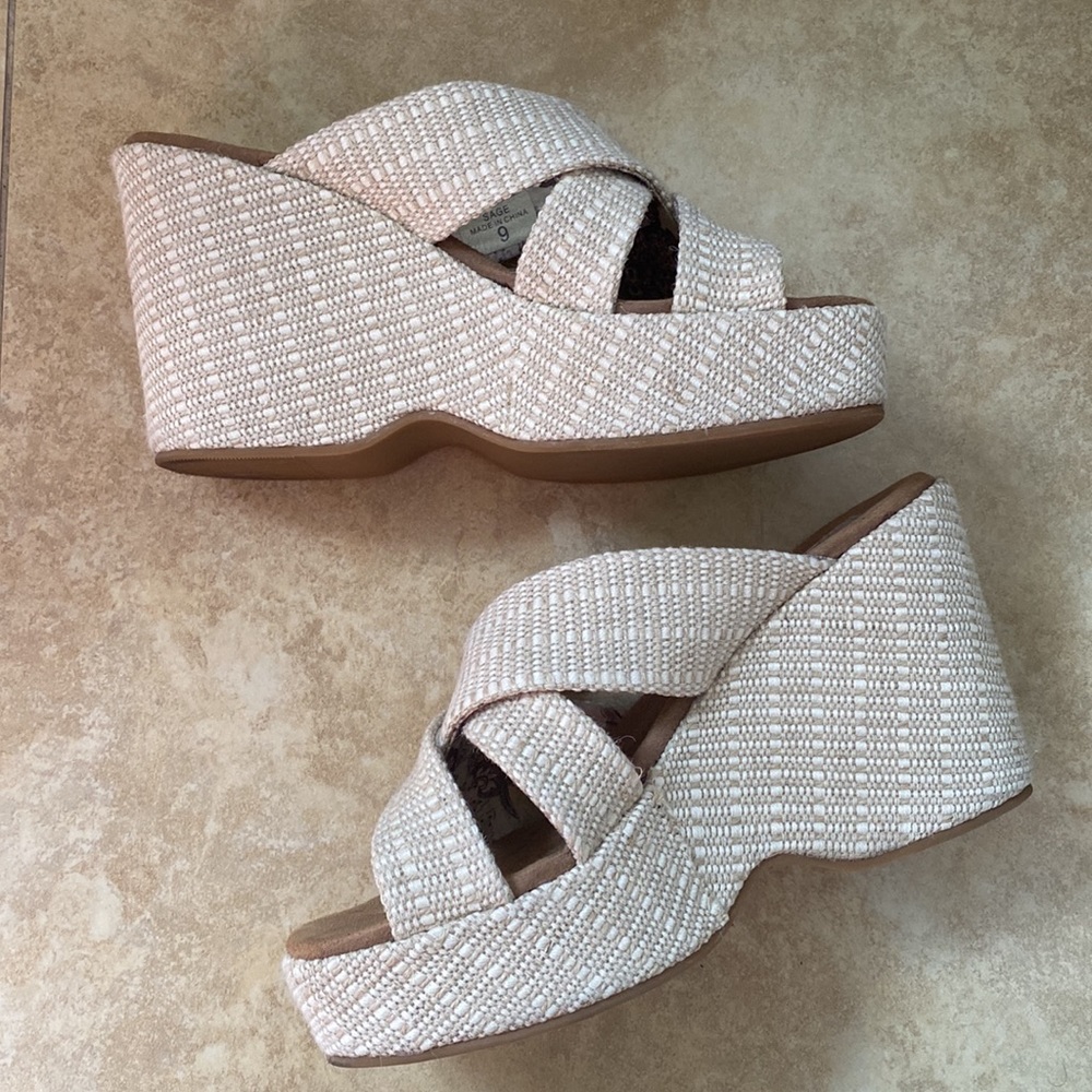 Band of Gypsies Jute Woven Platform Wedge Sandals